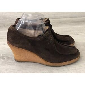Michael Kors Women's Boot Brown Leather Casual 7.5‎ Comfort  Ankle Wedge Shoes